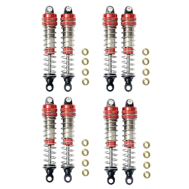 【B89E】8Pcs 전면 후면 충격 흡수 장치 XLH 9115 S911 9116 S916 9125 1/10 1/12 RC 자동차 업그레이드 액세서리, 레드