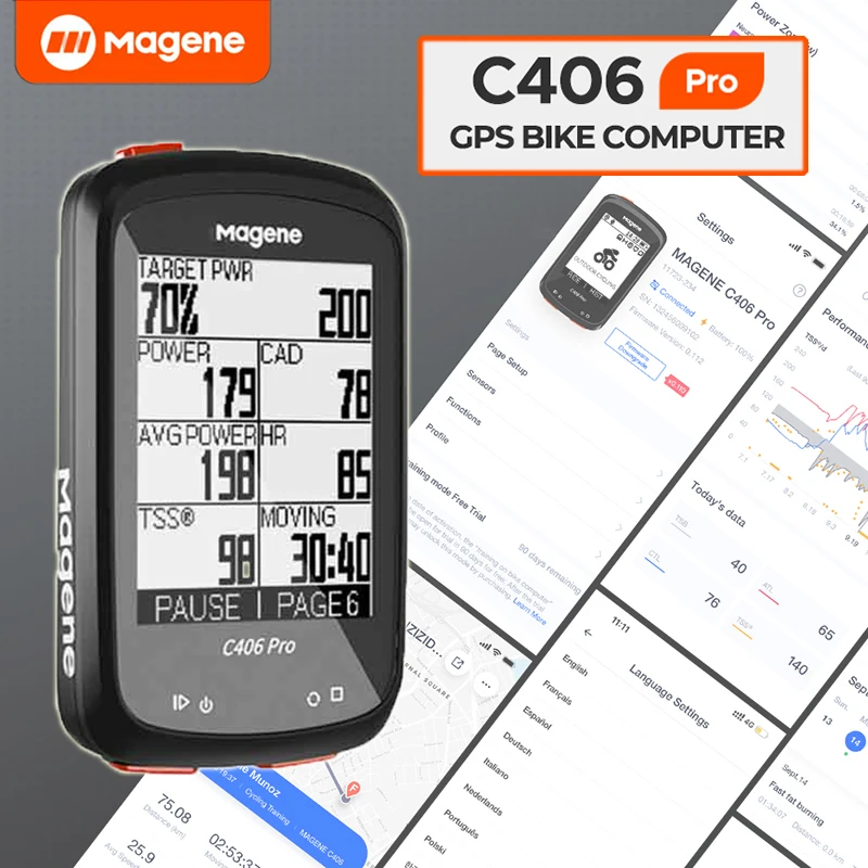 

Magene C406 Pro GPS Smart Bike Computer Wireless MTB Road Bicycle Odometer Speedometer Waterproof Stopwatch With LCD Screen