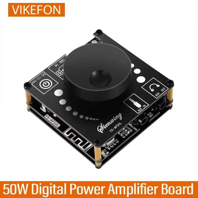 VIKEFON YS-AP50L 50W+50W Mini Digital Stereo Amplifier Speaker Power Amplifier Board Module Bluetooth 5.1 Audio board