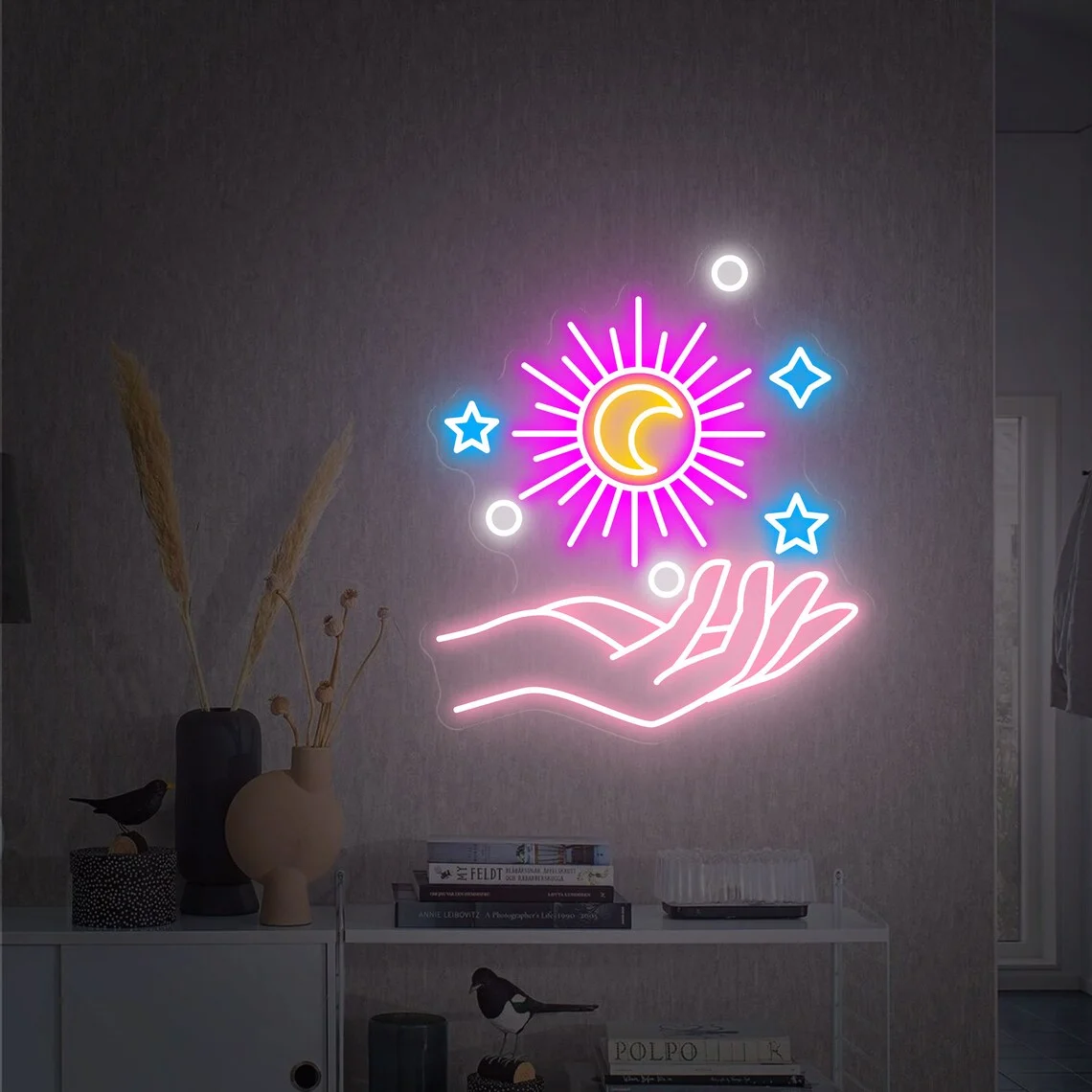 

Galaxy Hand Led Sign Wall Decor Planet Neon Sign Restaurant Led Sign Kids and Teens Room Decor Birthday Club Bar Decor