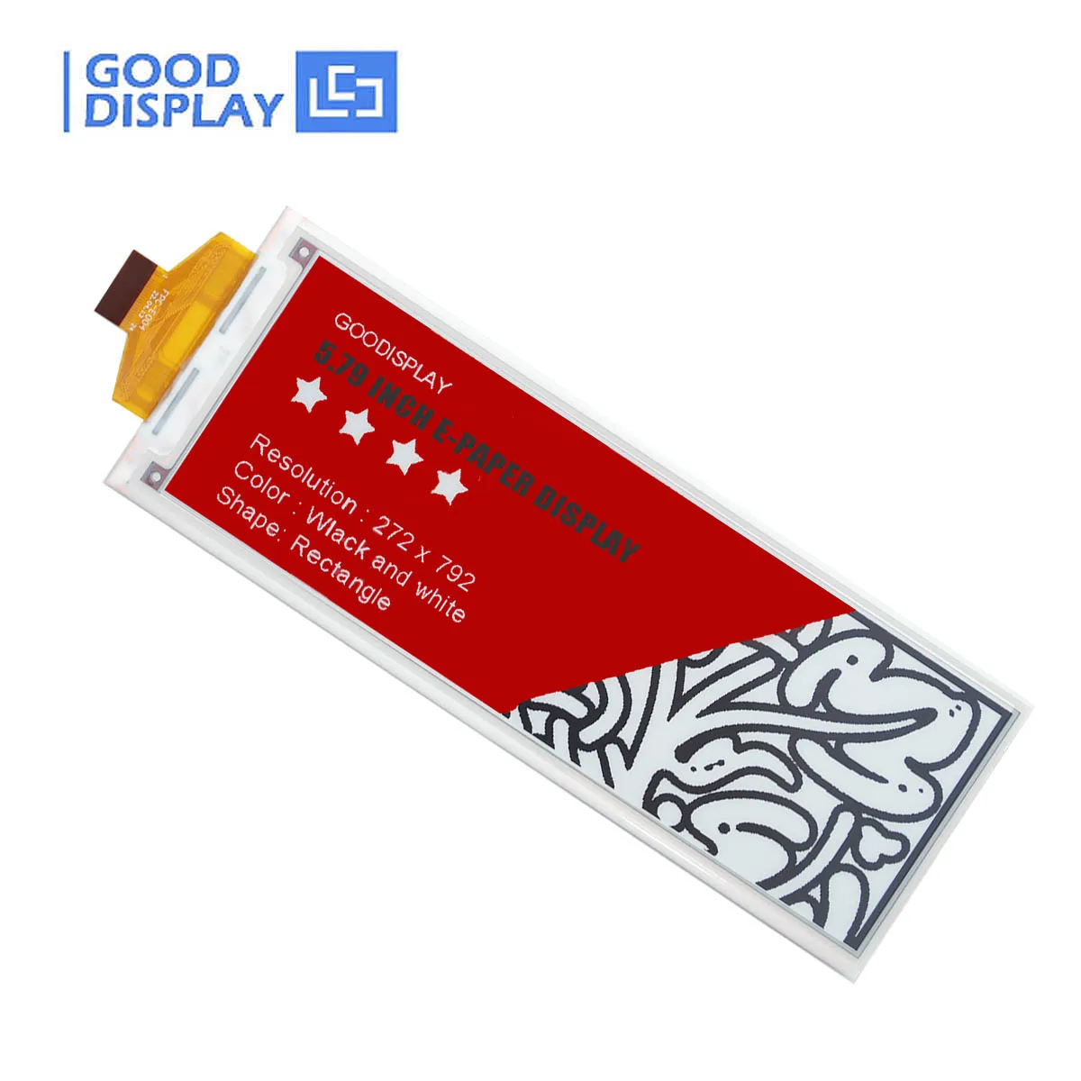Display com Placa Adaptadora Epaper Color Eink Epd Hat Gdey0579z93 579 - Imagem 6