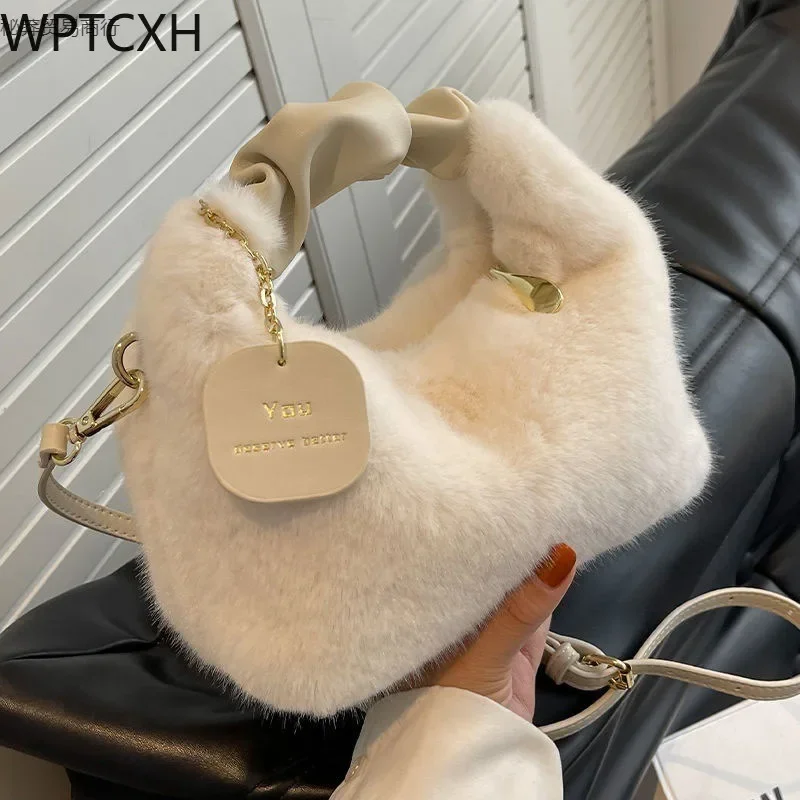 

2023 New Popular Plush Satchel Handbag Bag Female New Fashion Autumn and Winter Fur Bag Chain Crossbody Bag Wholesale