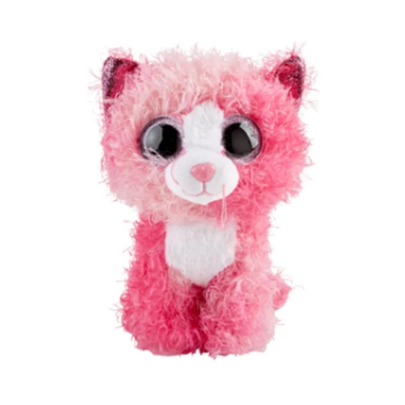 ピンクのぬいぐるみ 大きな目 子供のための動物のぬいぐるみ,大きな目,ピンク,黒,青,白,15cm