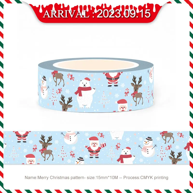 1X 10M Deco Silver Snowflake Foil Christmas Trees Glove Santa Claus Snowman Masking Washi Tape for Diary Scrapbooking Stationery 5