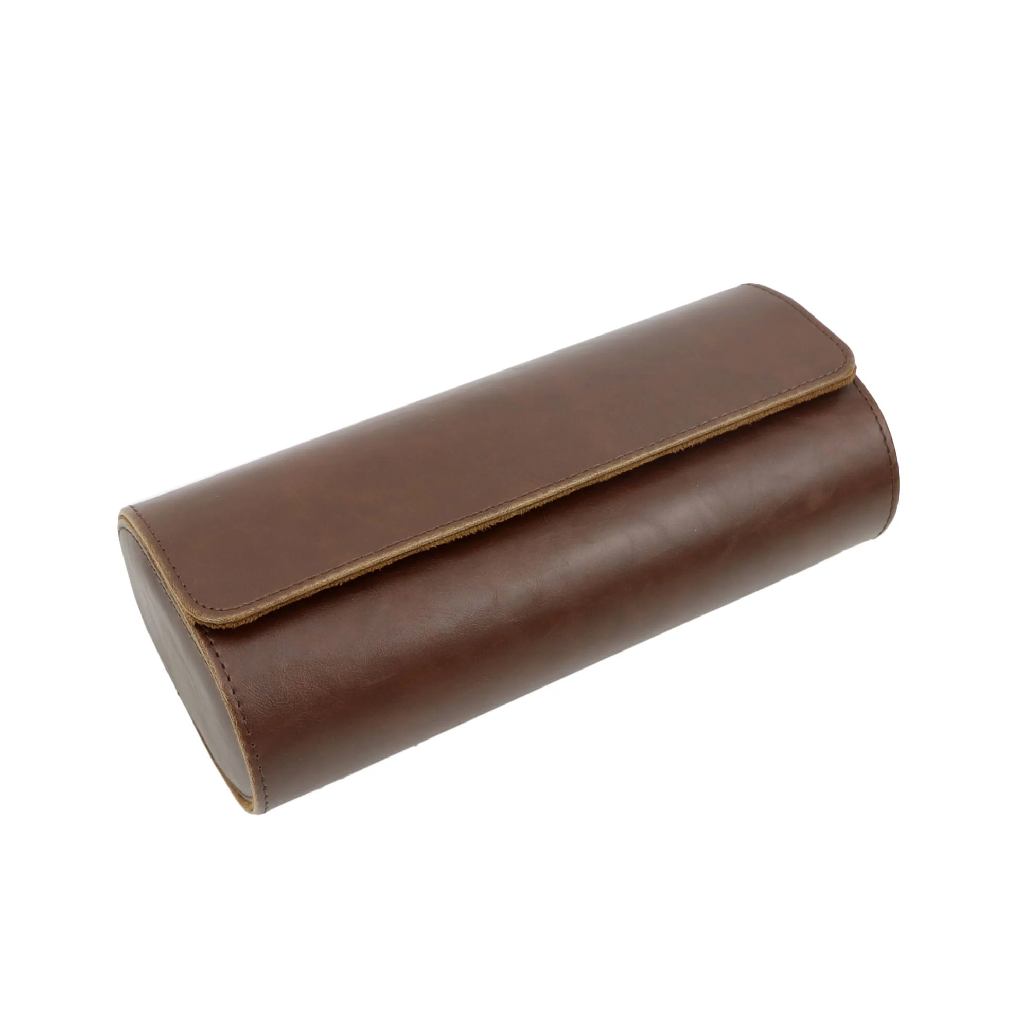 Free Customized PU Leather Watch Roll Men Watch Holder With Slid In Out Organizer Men 3 Slots Watch Display Storage Box