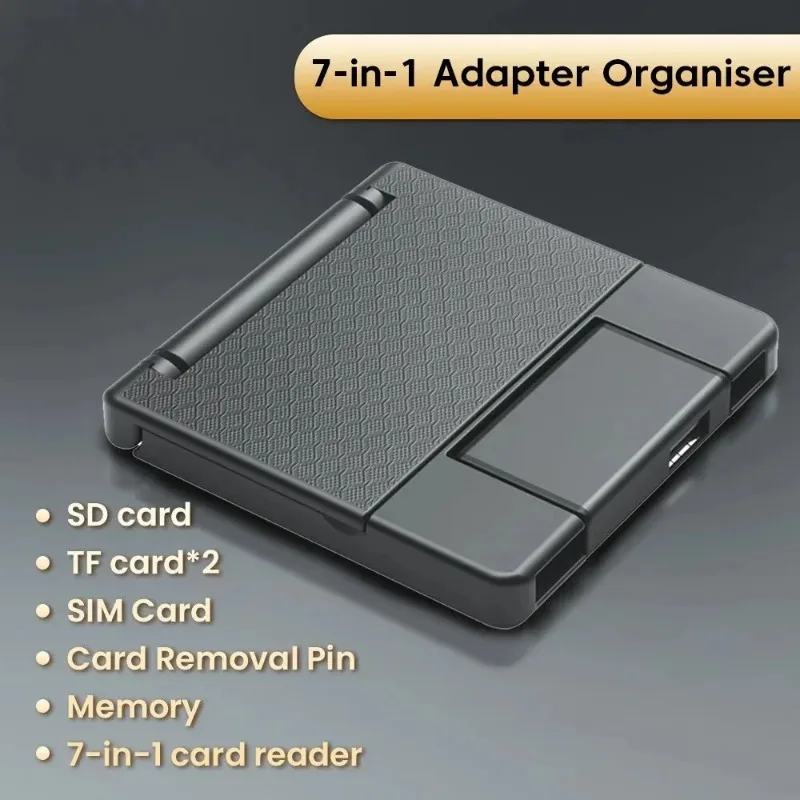 For Apple Cell Phone OTG Converter External U Disk SD Camera TF Multifunctional Card Reader 7-in-1 Adapter Storage Box
