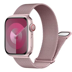 Magnetic Loop Strap for Smartwatch - Elegant and Adjustable Bracelet Band (Pink Gold)