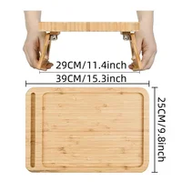 Bamboo Sofa Tray Table, Clip On Side Table Couch Arm With Phone Holder 2