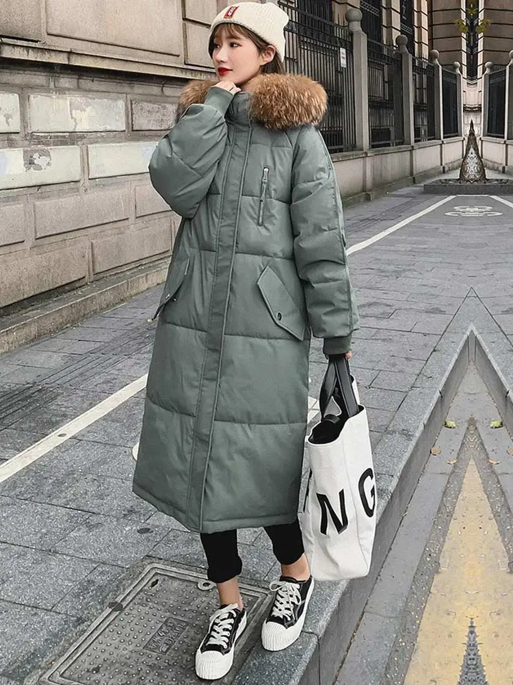 Vielleicht 2022 Long Winter Coat Women Hooded Down Parka