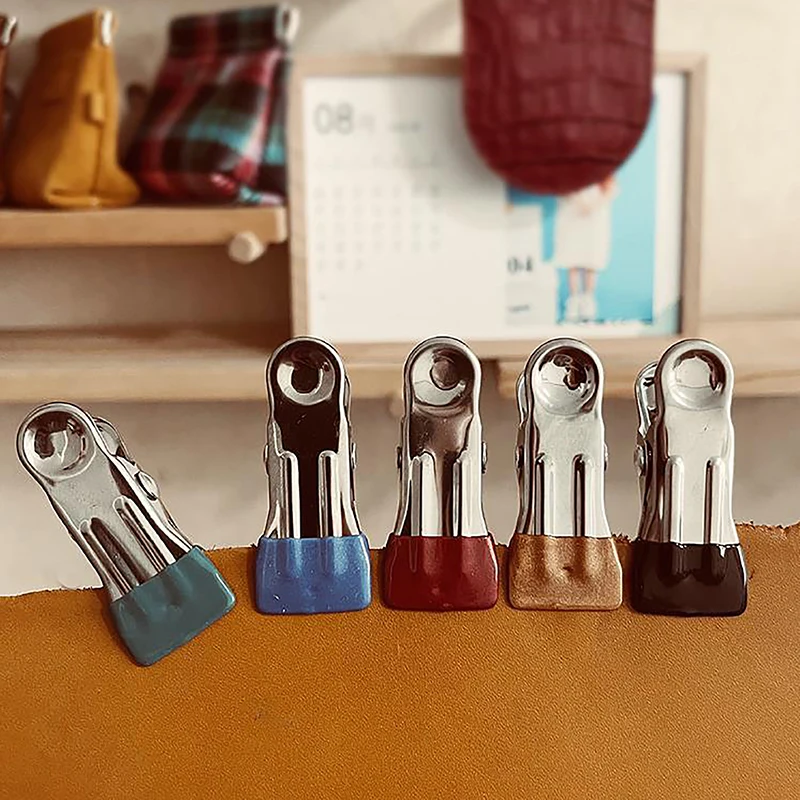 다기능 DIY 가죽 공예 금속 보조 봉합 클램프, 수공 가죽 도구 고정 클립, 심리스 가죽 클립, 5 개