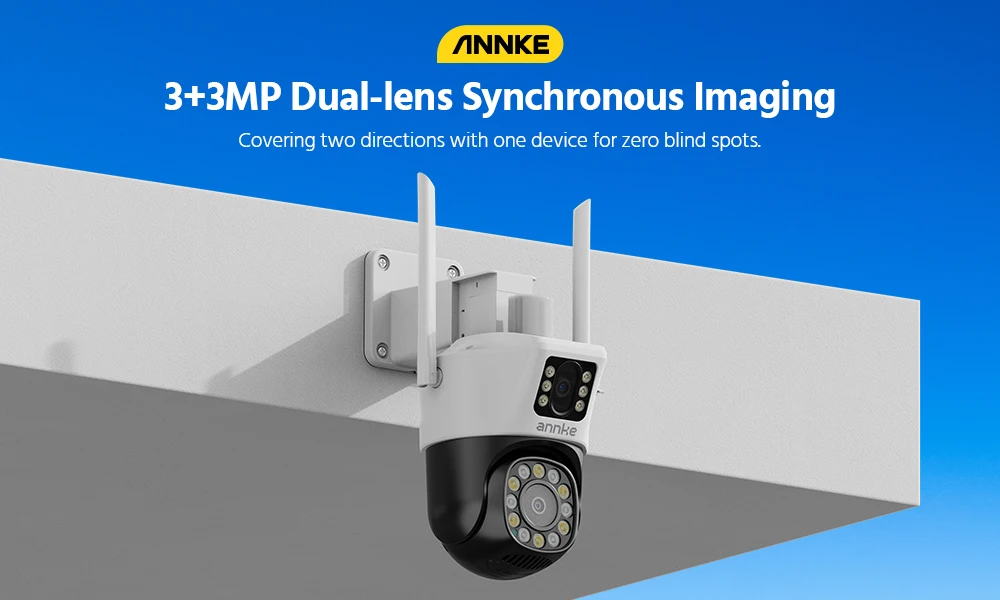 ANNKE dual lens security camera outdoor view