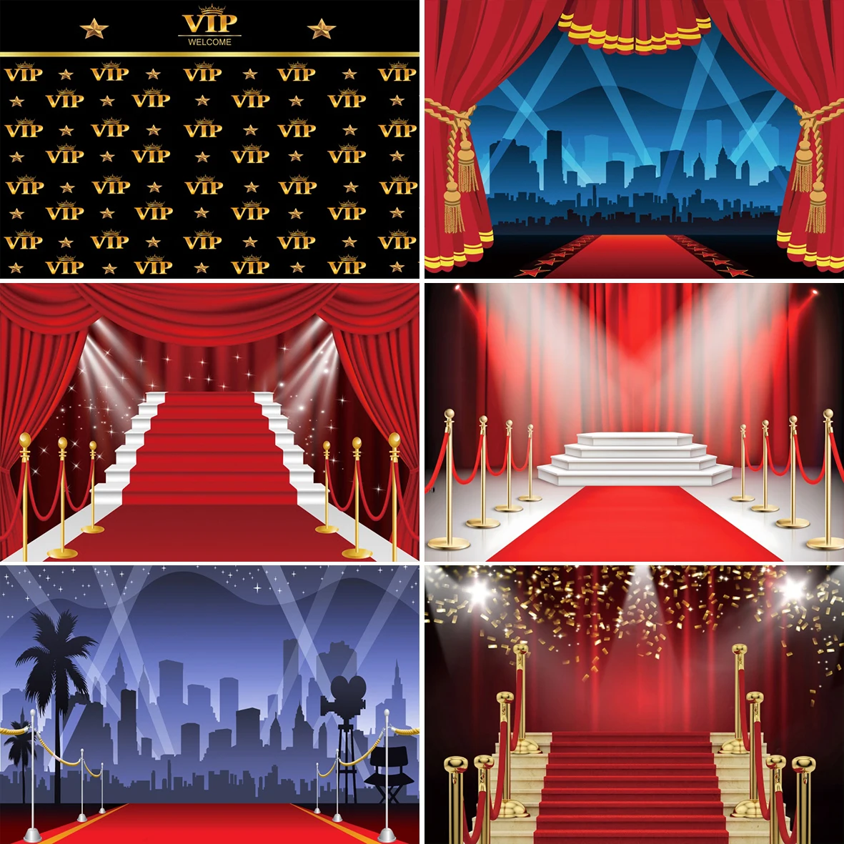 Laeacco Stage Backdrop Photography Red Carpet VIP Party Gold Polka Dots Family Portrait Photo Background Photocall Photo Studio