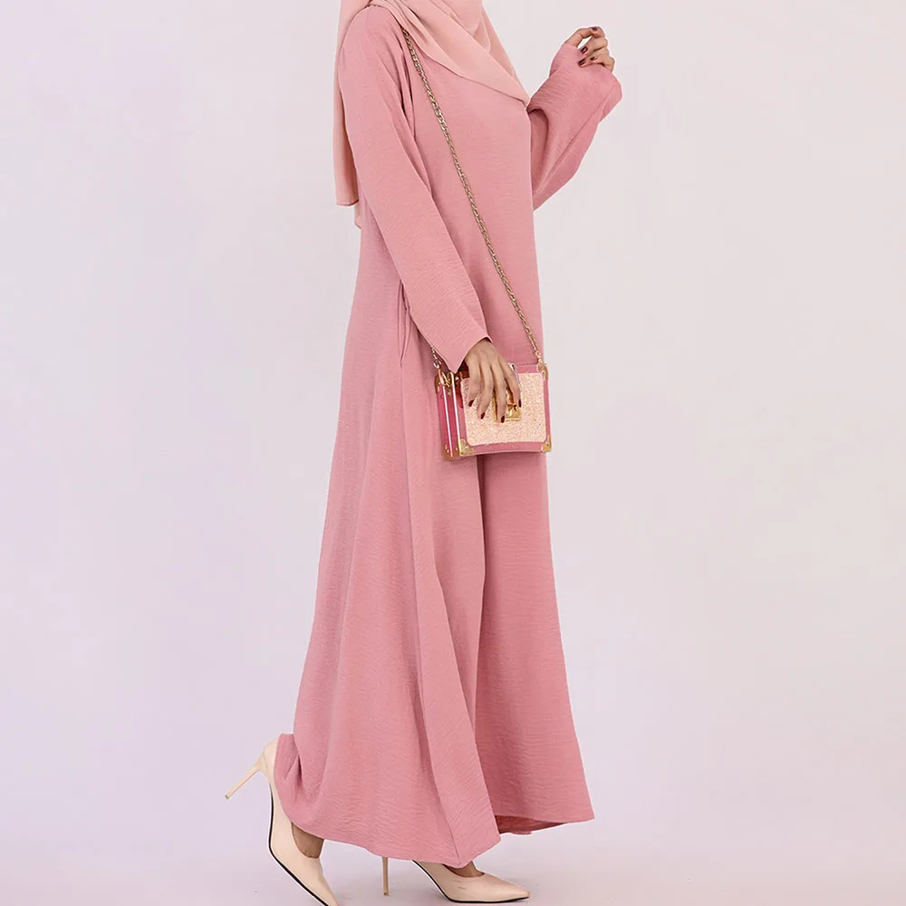 Dubai Turkey Abaya Muslim Women Dress Oversized Long Sleeve Plain Ladies Robe Islamic Arab Daily Kaftans Elegant Slim Clothing