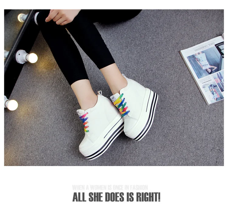 2023 New 12CM Heels Wedge Canvas Shoes Woman High Platform