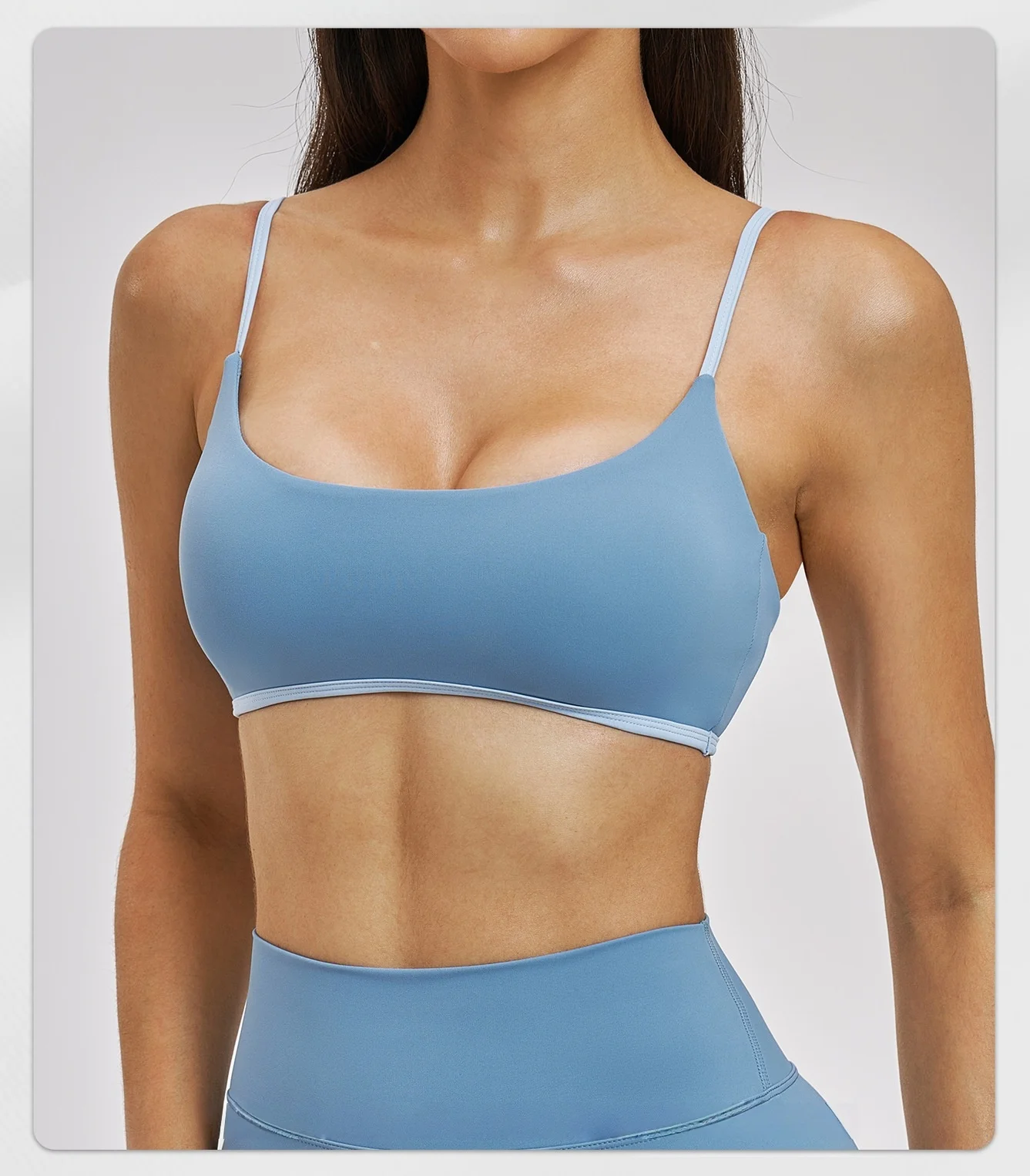 Women Sports Bra False Two-piece Push-up Shockproof Running Bra_voghion.com