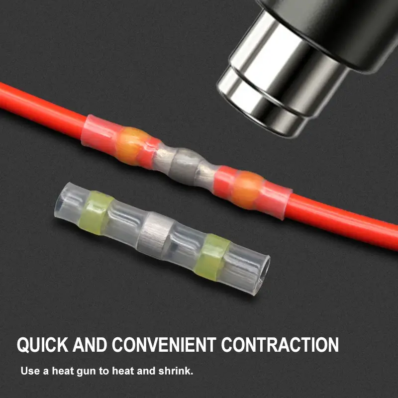 10 ~ 500pcs Solder Seal  Wire Connectors Kit Heat Shrink Butt Crimp Terminals Waterproof Electrical Cable Splice Connector - Image 3