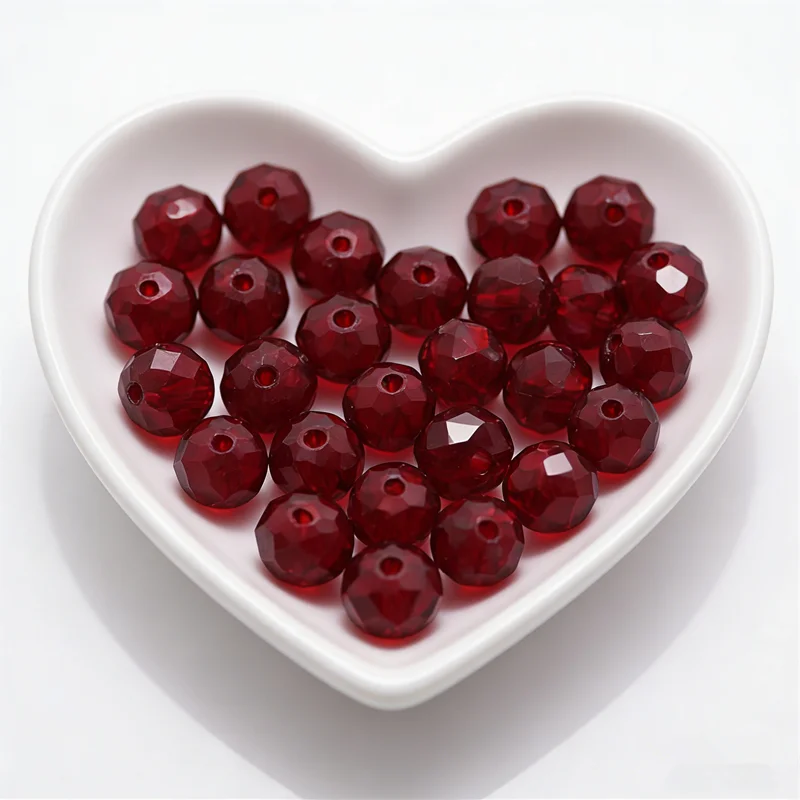 Dark Red Rondelle Glass Crystal Beads - DIY Jewelry Accessories