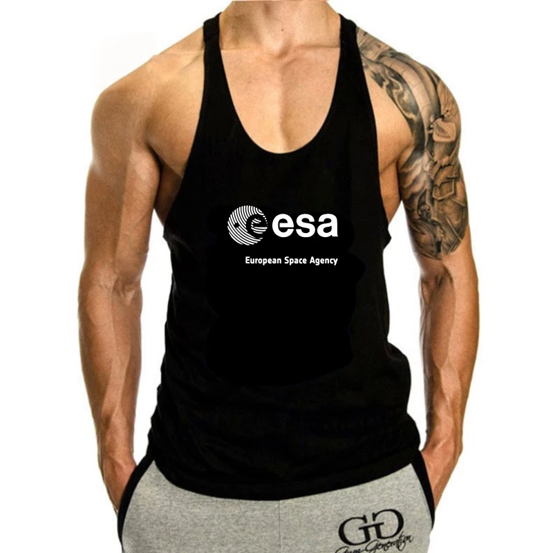

Esa European Space Agency Lunar Cosmos Vega Hubble Iss Black tank top men