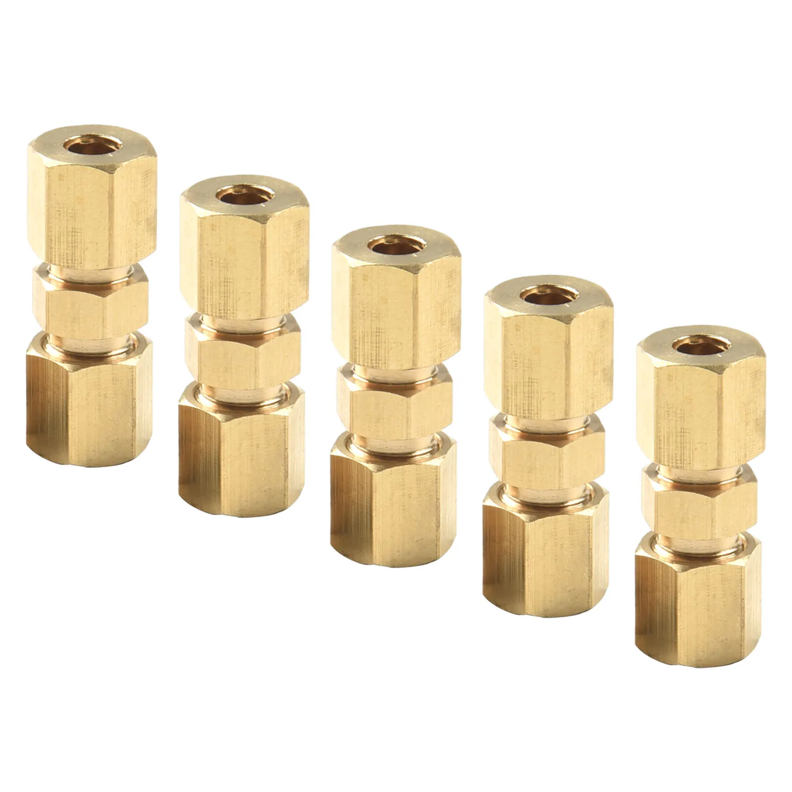 

Car Brake Lines Union Compression Connector Fittings Hydraulic Replacement 3/16\\\\\\'\\\\\\' OD 5Pcs Auto Brass Accessories