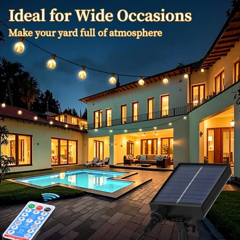 Waterproof Outdoor Solar Light Bulb with 7/10/15M Remote Control for Solar Garden Balcony Decorative Lighting 1