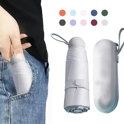 Compact Waterproof Folding Umbrella with Reinforced Ribs (Light Grey)