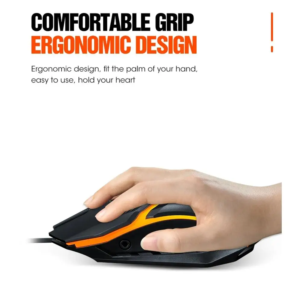Wired Gaming Mouse LED Luminous Backlit Mechanica Side Glare Gaming Home USB Macro Office Laptop Button Compute C2D1