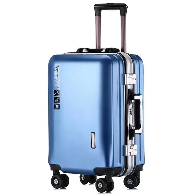 

Дорожные чемоданы на молнии с колесиками, алюминиевый каркас с USB-зарядкой и защитой от царапин для багажа, износостойкая женская сумка с паролем