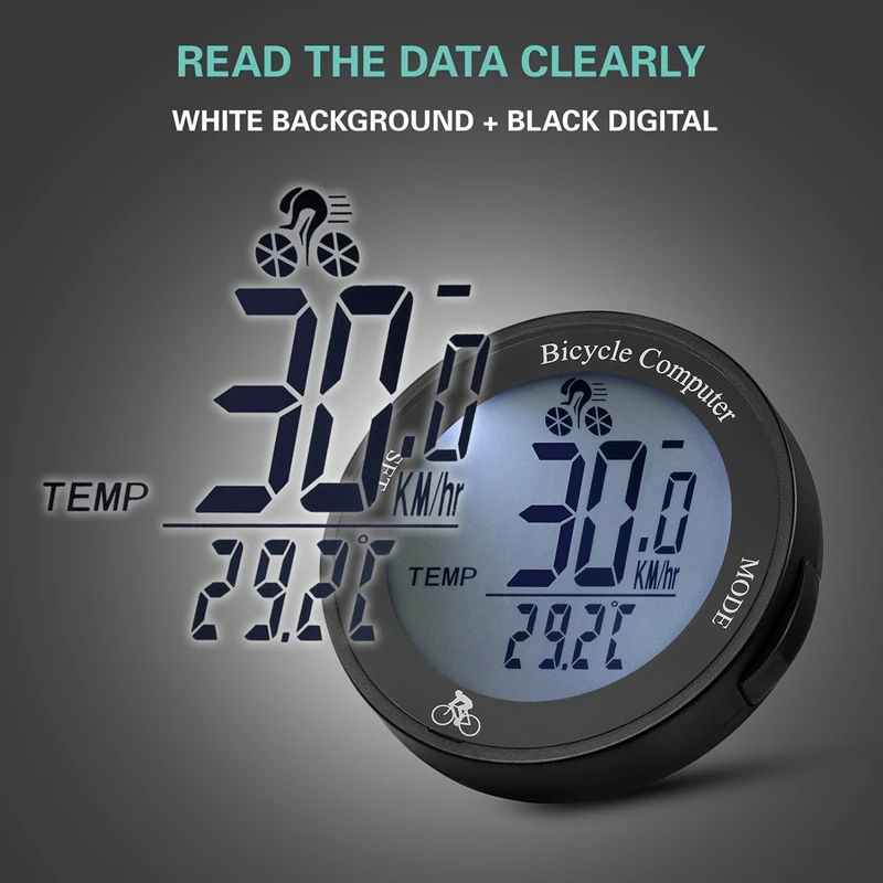Wireless Bike Computer Waterproof Bicycle Odometer LCD Screen Cycling Speedometer Mountain Bicycle Speed Meter