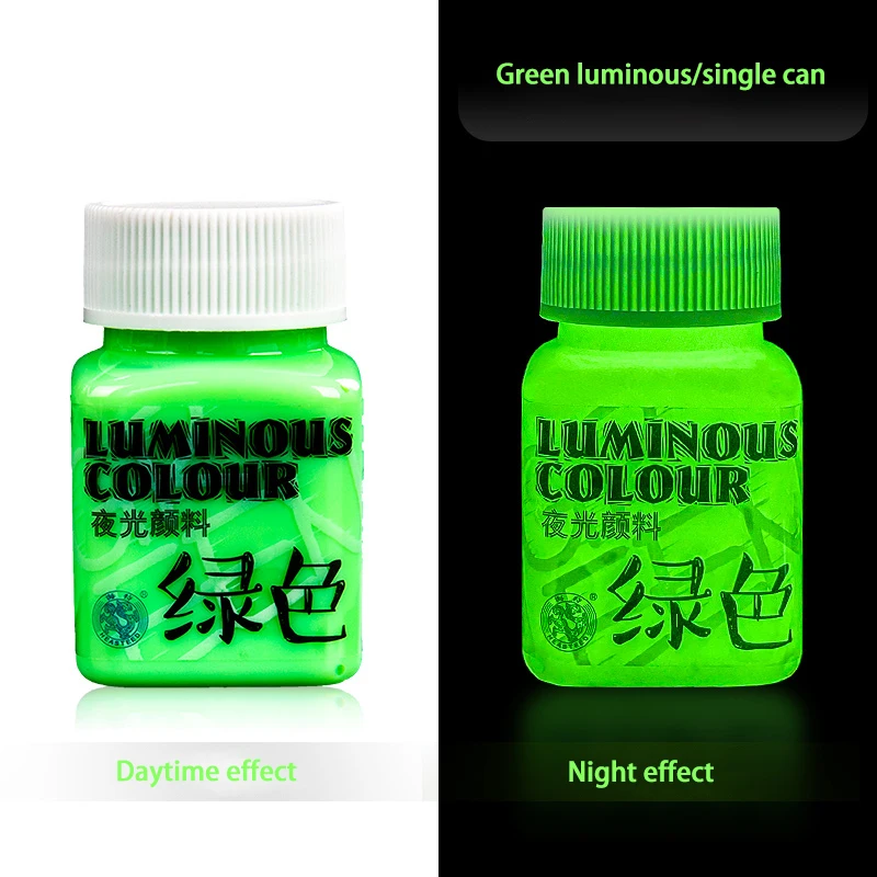 Luminous Glow-in-the-Dark Fluorescent Acrylic Paint for DIY Textile and Wall Art