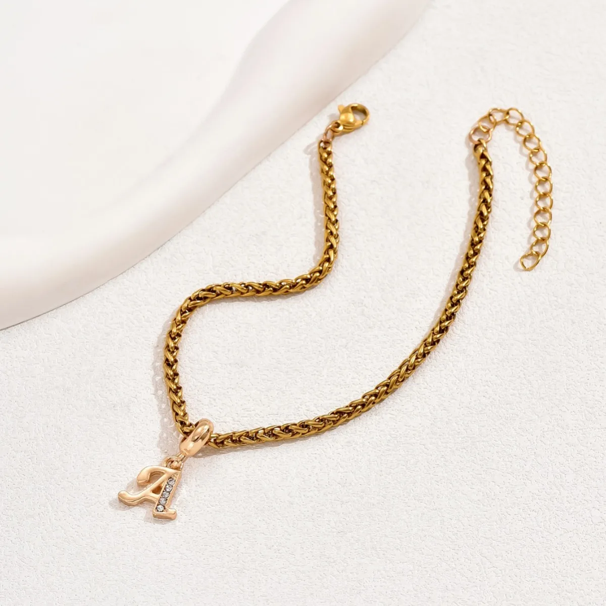 Stainless Steel Punk Initial Alphabet Charms Bracelets for Women Men Waterproof Hypoallergenic Chain Letter Pendant Jewelry Gift