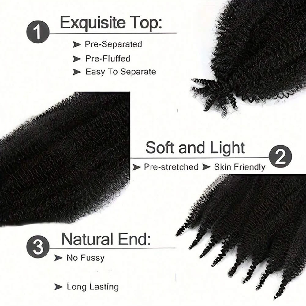 Synthetic Wig Twist Hair Marley Twist Braiding Hair Springy Afro Twist Hair for Soft Locs Passion Twist Hair Butterfly Locs Hair 4