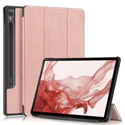 Ultra Slim Shockproof PU Leather Tablet Case - 11 Inch Protective Cover (Rose gold)