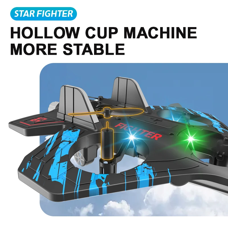 Vol de nuit de l'avion RC Fighter Jet 2.4GHz gyro 6 axes, lumières LED multicolores traçant dans le ciel