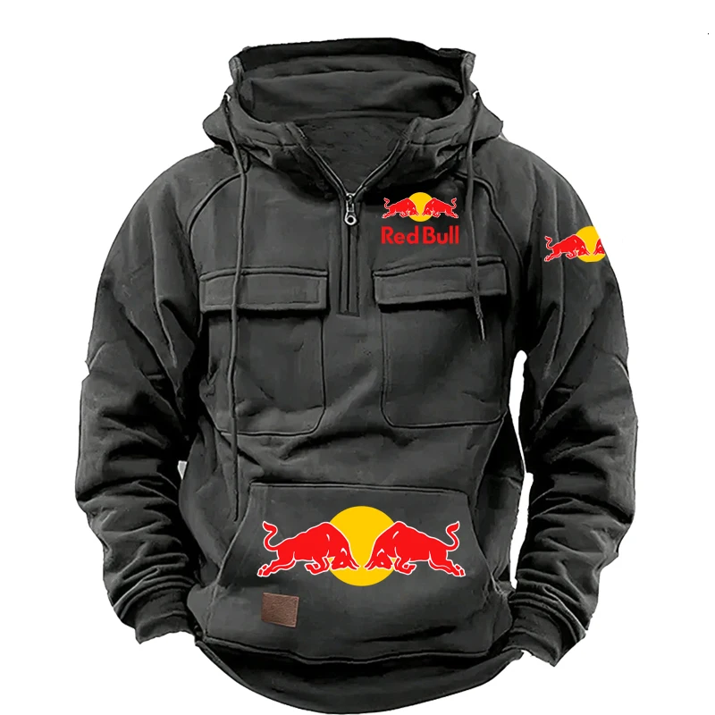 Red Bull Autumn-Winter Motorcycle Jacket Tactical Hoodies Men's