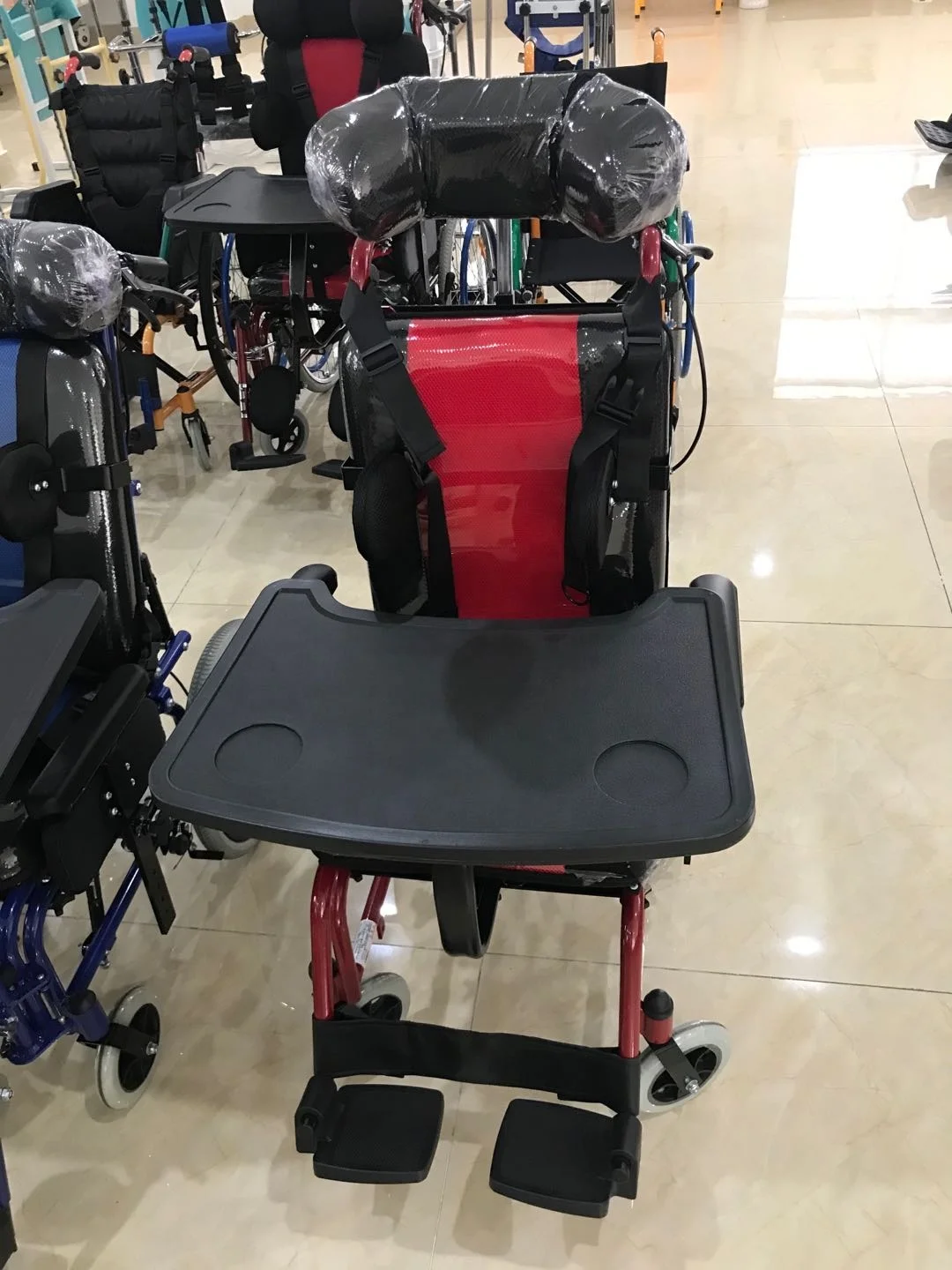 Aluminum Wheelchair Stroller Cerebral Palsy for Cp Kid with Adjustable Reclining High Back