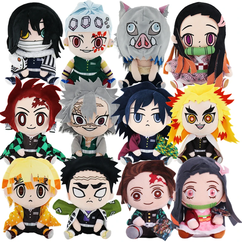 

20cm New Anime Demon Slayer Cartoon Plush Toys Kamado Tanjirou Hashibira Inosuke Kamado Nezuko Bandai Figure Dolls Kid Gift