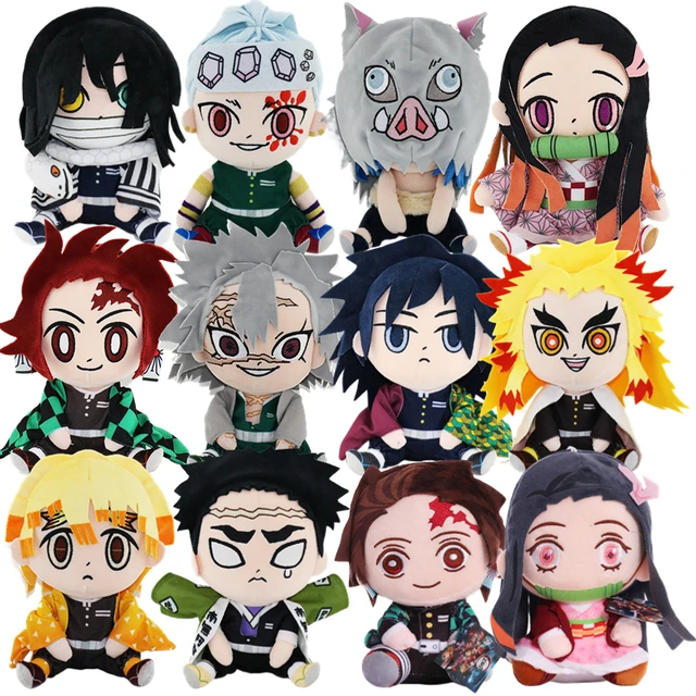 Brinquedos de pelúcia de anime demon slayer, 10cm, desenho animado, kamado  tanjirou agatsuma zenitsu kamado nezuko, boneco de pelúcia, presente para  crianças