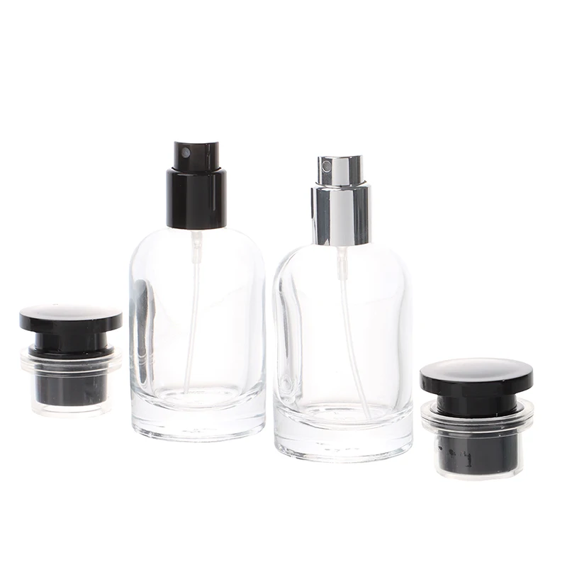 

1Pc 30ml Transparent Perfume Bottle Thick Glass Spray Bottle Square Empty Cosmetic Container for Travel
