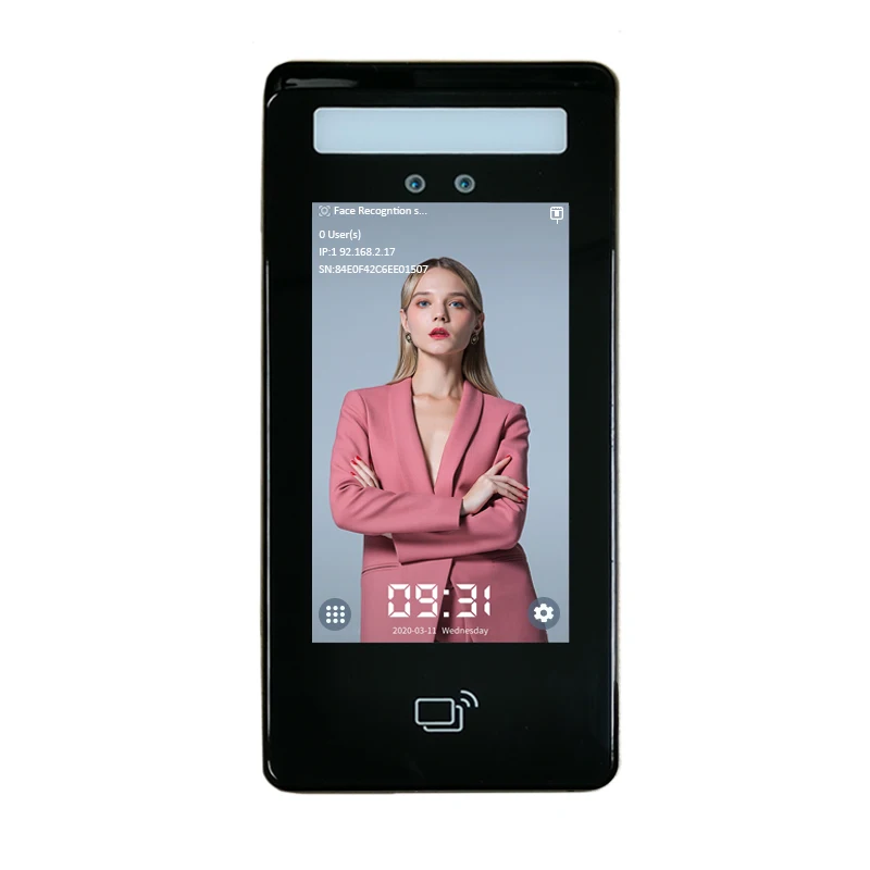 Multi-language uface5 WIFI AI Biometric Face RFID Card Recognition Phone APP Time Attendance And Access Control Machine System