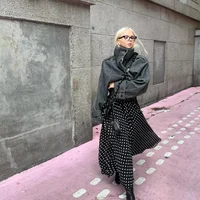 Fashion Casual Solid Loose Jackets Women Full Sleeve Single Breasted Stand Collar Short Coats 2025 NEW Autumn Lady Outwears 1