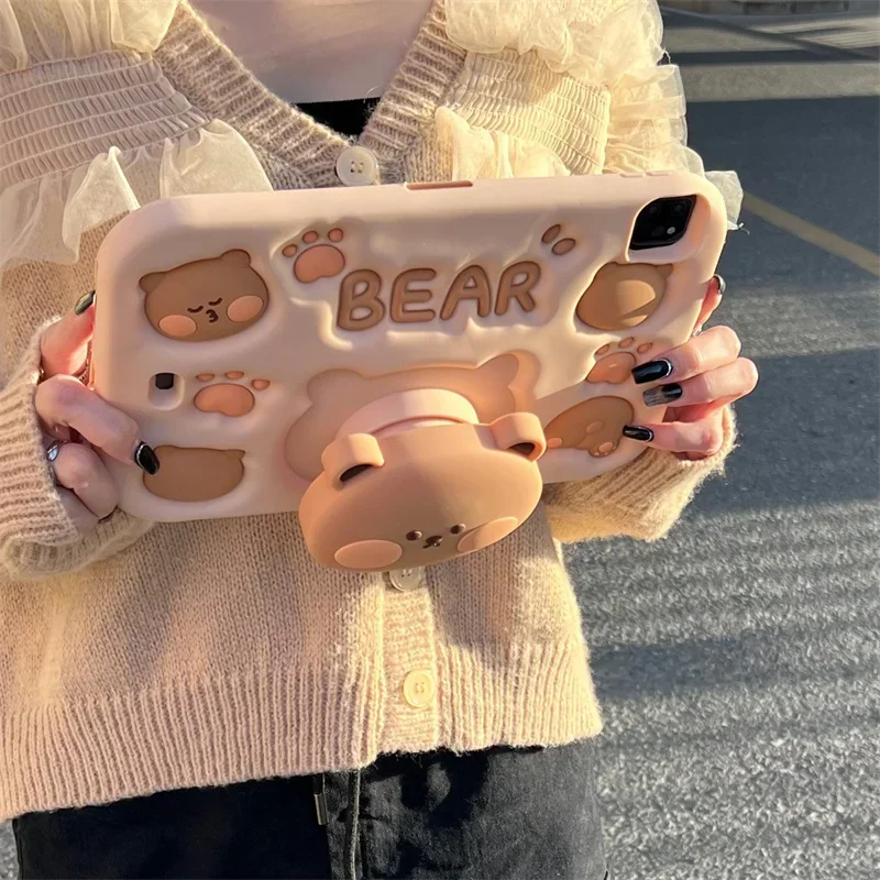 Cute Cartoon Case para Ipad Pro Capa de Silicone Tablet 9.7 5th 6th 10.2 9th 8th 7th 10 10th 2023 2023 2023 2023 - Imagem 2
