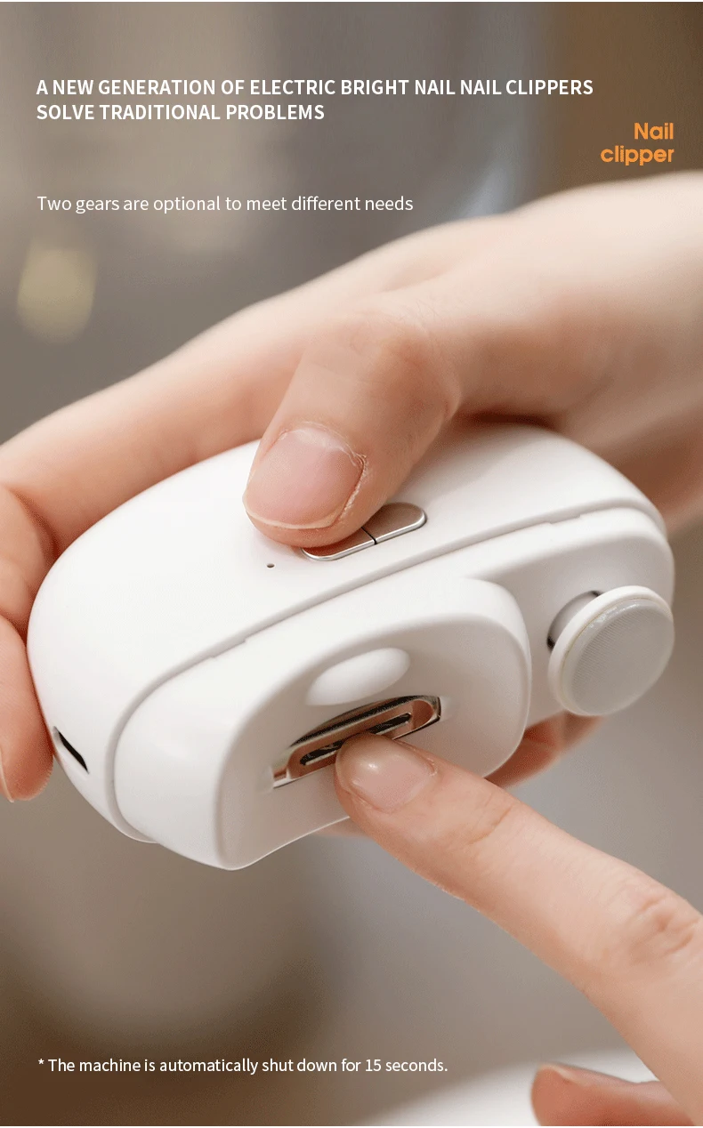 Automatic Electric Nail Clipper With Light Grinding & Polishing For Baby Adult And Seniors Child Lock Function