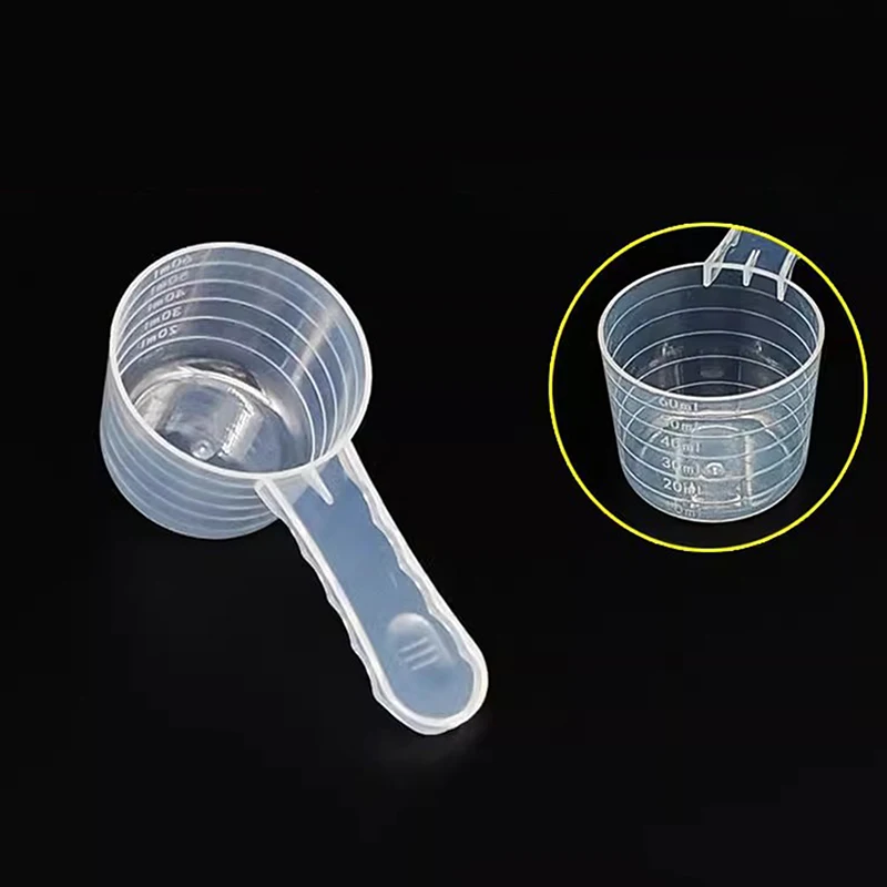 2-10pc 15-120ml Plastic Measuring Coffee Scoop with Scale Baking Utensil Milk Powder Laboratory Liquid Spoon Kitchen Accessories