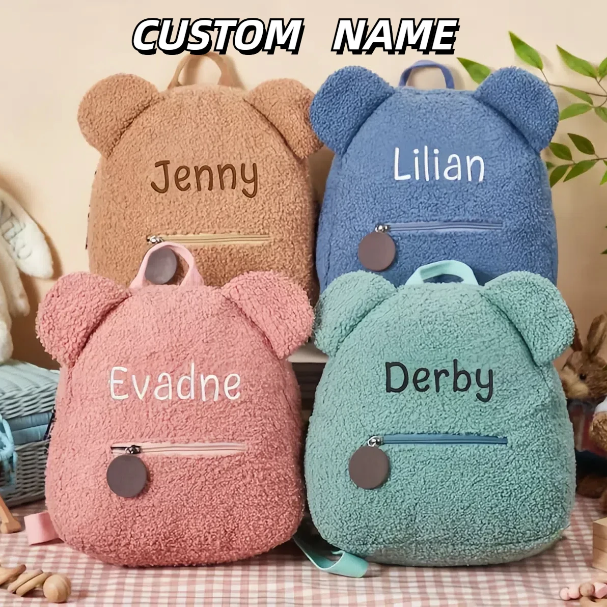 Personalized Toddler Backpack With Name Embroidery Baby Backpack Portable Children Cute Shape Bag Travel Girl Boy Gift