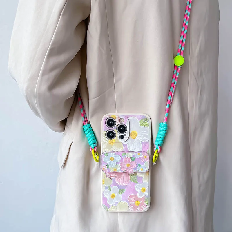 Crossbody Chain Phone Strap with Back Clip Case