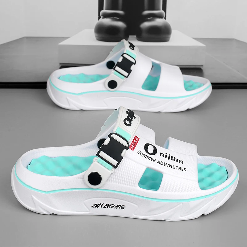 Men Slippers Summer Beach Sandals Women Outdoor Orginal Slides Lightweight EVA Design Soft Breathable Fashion Unisex Platform — view 3