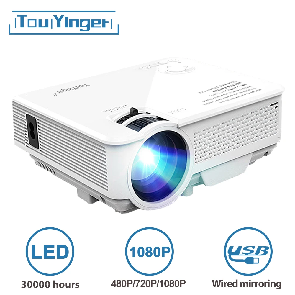 TouYinger M4 Mini LED projector support Full HD video beamer for Home Cinema theater Pico movie projectors Media Player portatil