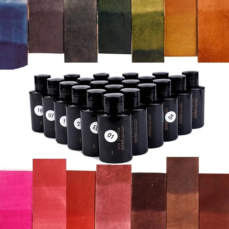 21Colour30mlBottleLeatherAlcoholDyeVegetableTannedHandmadeDIY