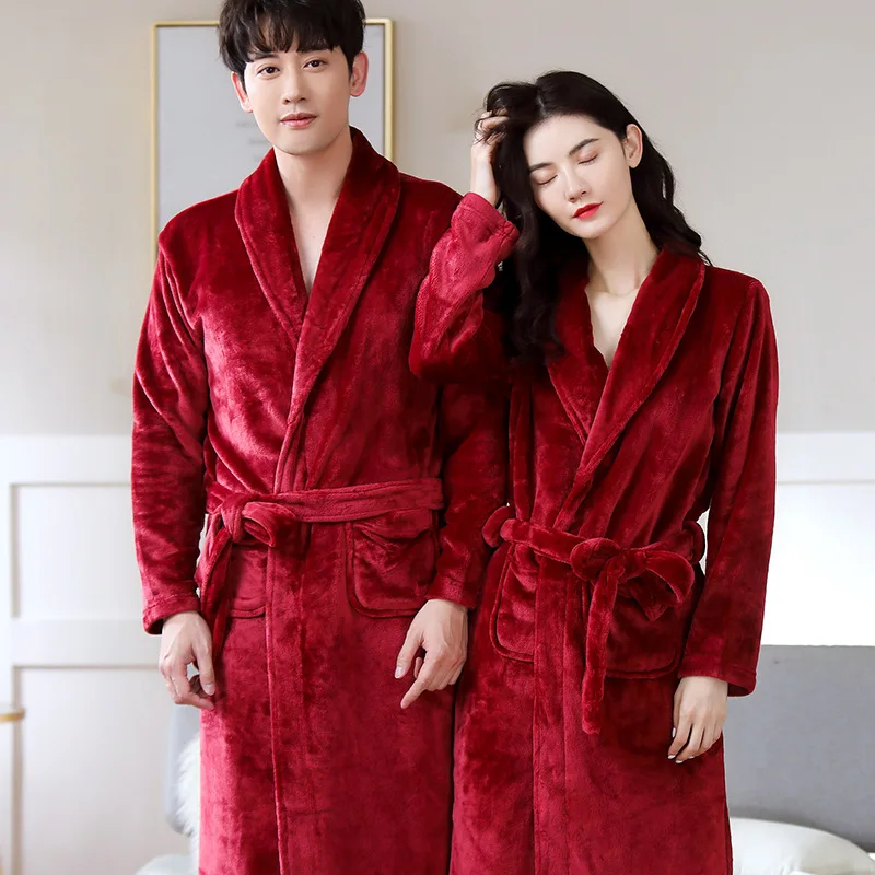 

Wedding Bathrobe Loungewear Night Wear For Women Men Nightgown Homewear Robe Bath Nightgown Sleepwear Couples Matching Pajamas
