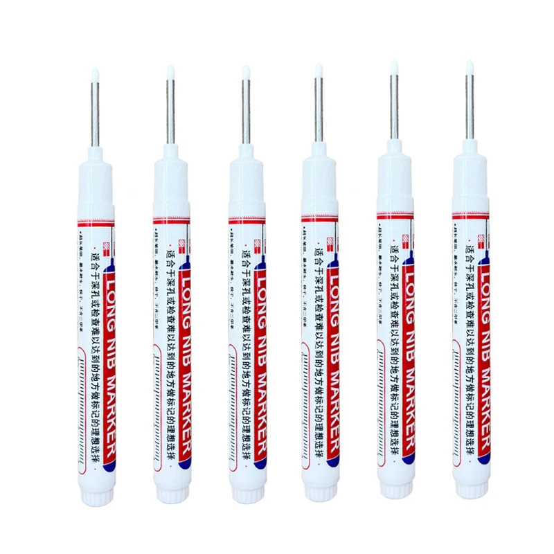 6-Piece Multi-Color Deep Hole Marker Set for Woodworking and Decoration